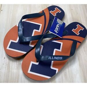 Illinois Fighting Illini NCAA Team Name Logo Flip Flops New Size Medium Mens 7-8